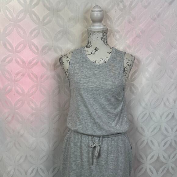 Lou & Gray Gray Knit Sleeveless Drawstring Pockets Casual  Dress - Picture 4 of 6